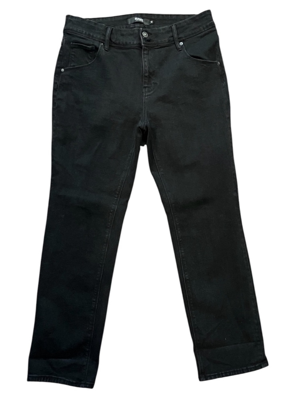 Hudson Women's  Black Straight-Leg Jeans Size 12